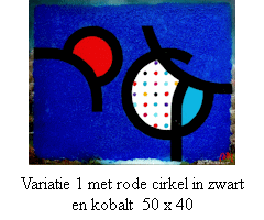 Variatie 1 met rode cirkel in zwart en kobalt